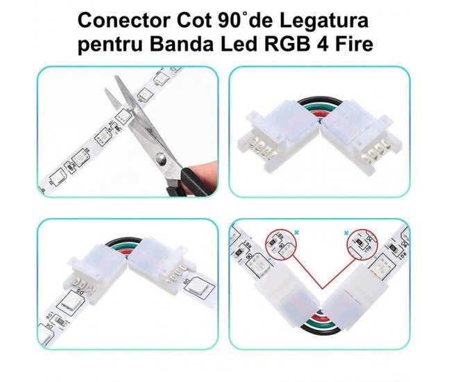 Conector Cot 90˚ Banda RGB 4 Fire