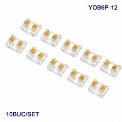 Conector pentru Imbinare Banda LED COB 12mm 6 Pini Strip to Strip Set 10 Buc DALBI YOB6P-12