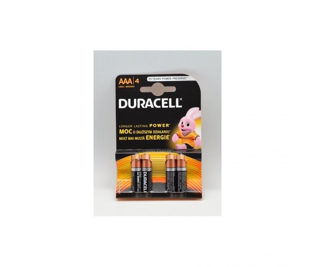 Baterii Alkaline Duracell R3 AAA, 4buc/set
