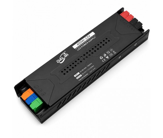 Sursa Alimentare LED 12V 400W 33.3A Slim cu Conectare Rapida Push-In, Carcasa Aluminiu DALBI