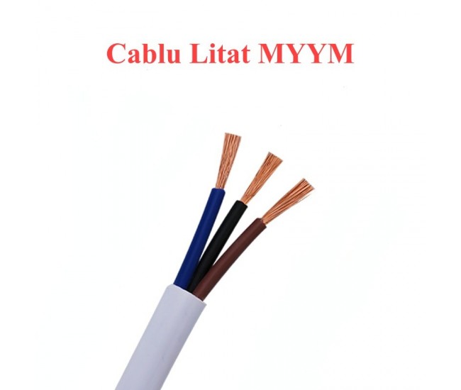 Cablu Electric Litat MYYM Alb 3x2,5mm/100ml