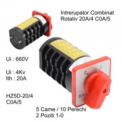 Comutator Rotativ 5 Came 1-0 / 20A - C0A/5 Comutator Rotativ 5 Came 1-0 / 20A - C0A/5