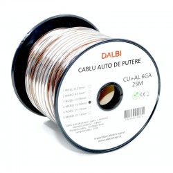 Cablu Auto Putere Maro CU+AL 6GA 7,8mm, 25m/Rola Cablu Auto Putere Maro CU+AL 6GA 7,8mm, 25m/Rola