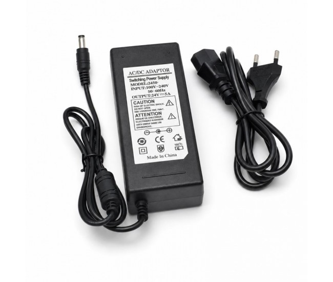 Alimentator Electric Stabilizat 24V/5A 120W, Mufă DC 5,5×2,1mm, DALBI