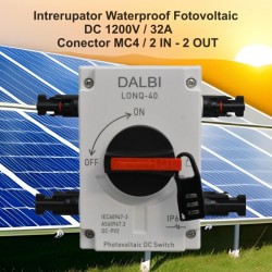 Intrerupator Sistem Solar Fotovoltaic DC 1200V / 32A - Conectori MC4 / 2 IN - 2 OUT