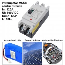 Intrerupator de Circuit Solar MCCB 2P-125A / 500V DC Intrerupator de Circuit Solar MCCB 2P-125A / 500V DC