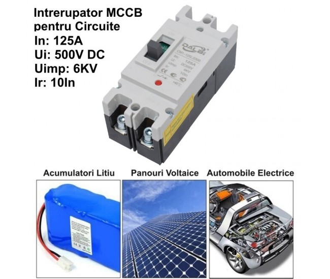 Intrerupator de Circuit Solar MCCB 2P-125A / 500V DC