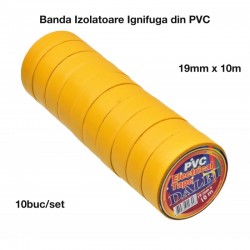 Banda Izolier Galbena 19mm x 10m - Set/10buc Banda Izolier Galbena 19mm x 10m - Set/10buc
