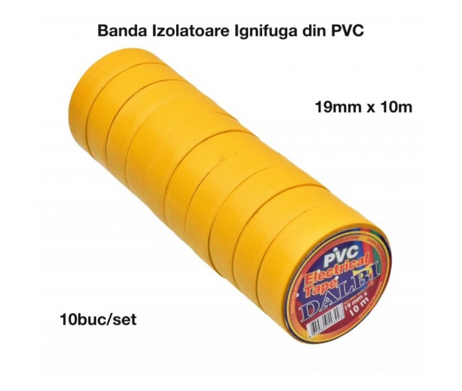 Banda Izolier Galbena 19mm x 10m - Set/10buc