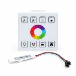 Controler Tactil RF RGB SPI cu 376 Efecte pentru Banda LED Digitala 5-24V