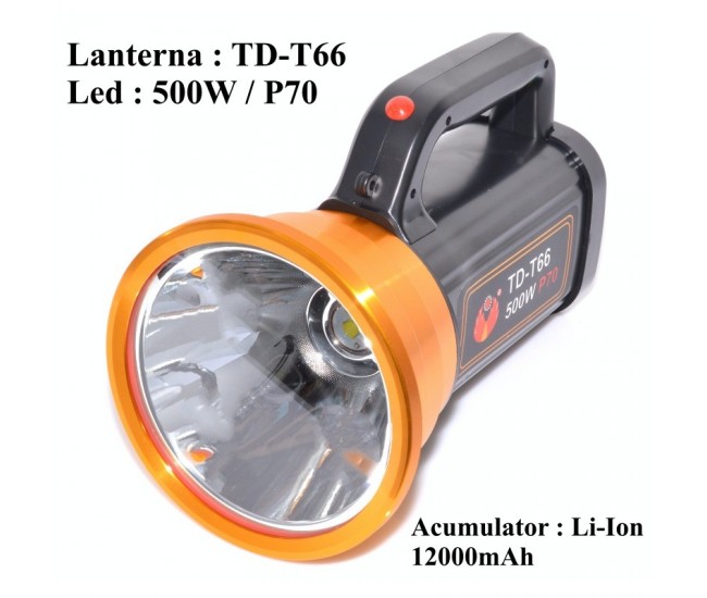 Lanterna Laser Led 500W + 12 Led T4, TD-T66