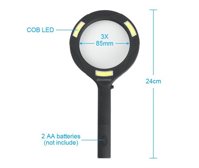 Lupa de mana 3 led COB 3W-250 Lumeni, MG-3W250