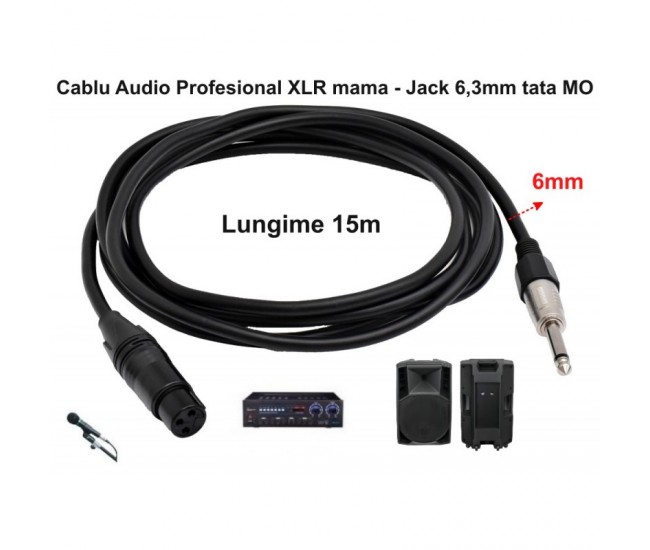 Cablu Audio Jack 6,3mm Tata MO - XLR Mama Prof - 6mm / 15m