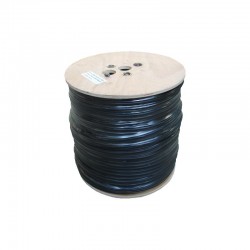 Cablu FTP Cat. 5e Cupru 0,5mm Solid cu Sufa, manta PE Negru 500m/Rol Cablu FTP Cat. 5e Cupru 0,5mm Solid cu Sufa, manta PE Negru 500m/Rol