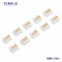 Conector pentru Imbinare Banda LED SMD 10mm 4 Pini Strip to Strip Set 10 Buc DALBI YCB4P-10