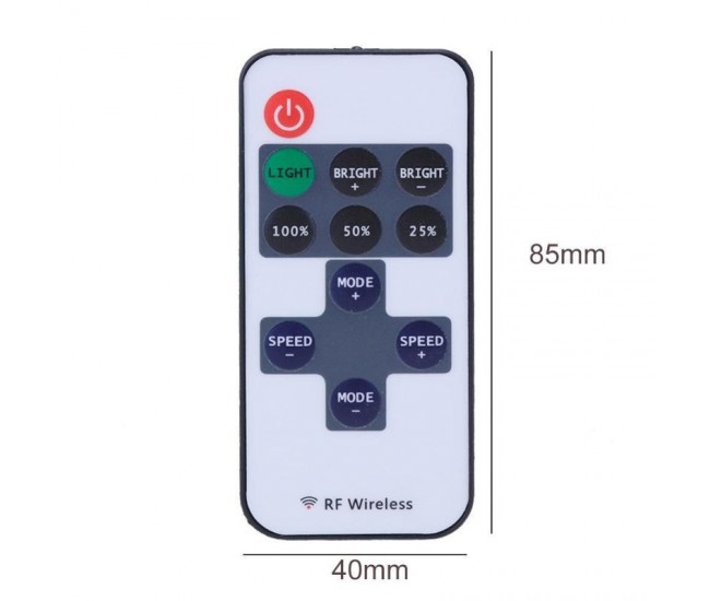 Controler Banda Led Monocolor, RF Wireless 11Taste