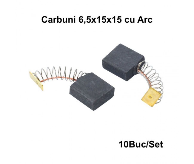 Perii Colectoare Carbuni 6,5x15x15 cu Arc - 10Set/Punga