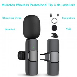 Microfon Wireles K9 Prof de Lavariera - Tip C Microfon Wireles K9 Prof de Lavariera - Tip C
