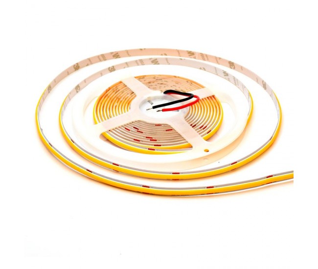 Banda Cob Led 24V - 8mm / 320led/ml - 11W/ml, Galben - Interior IP20 - 5m/rol