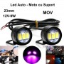 Led Auto 23mm cu Suport / 12V - 9W / MOV, 2 Buc/Set