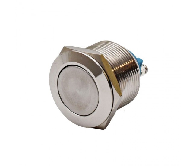 Intrerupator Push Metalic 22mm cu Retinere