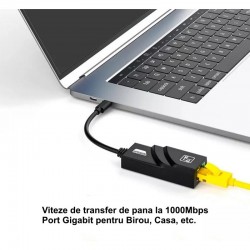 Adaptor LAN  Enternet / Gigabit UTP la USB Tip C Adaptor LAN  Enternet / Gigabit UTP la USB Tip C
