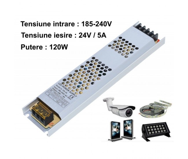 Sursa de Alimentare Slim 24V-5A / 120W