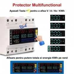 Protector Multifunctional Trifazic 100A - V/A/Hz/Kwh Protector Multifunctional Trifazic 100A - V/A/Hz/Kwh