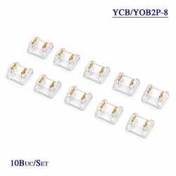 Conector pentru Imbinare Banda LED COB/SMD 8mm 2 Pini Strip to Strip Set 10 Buc DALBI YOB/YCB2P-8