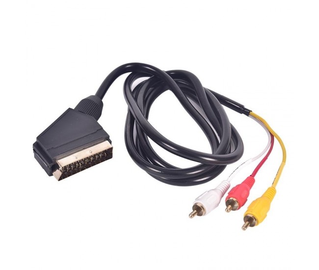 Cablu Scart 21 Pini-3 RCA/1,5m