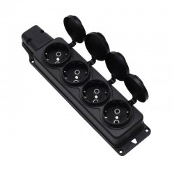 Cap de Prelungitor cu 4 Prize si Capac din Cauciuc, 3500W Cap de Prelungitor cu 4 Prize si Capac din Cauciuc, 3500W