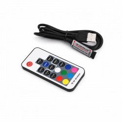 Controler USB pentru Banda LED RGB cu Telecomanda RF 17 Taste DALBI