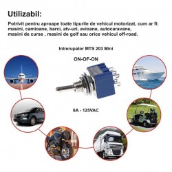 Intrerupator Mini Basculant, ON-OF-ON / MTS-203 Intrerupator Mini Basculant, ON-OF-ON / MTS-203