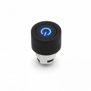 Intrerupator Push Iluminat Albastru 4 Contacte 12,5mm cu Membrana Cauciuc DALBI