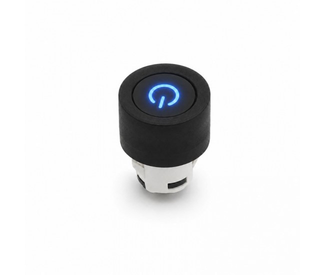 Intrerupator Push Iluminat Albastru 4 Contacte 12,5mm cu Membrana Cauciuc DALBI