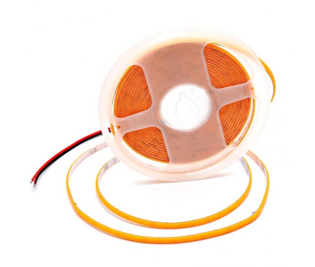 Banda led Cob 5mm - 400Led/m DC 24V - 9W/m IP20 Lumina Alb-Cald 3500K - 5m/Rol