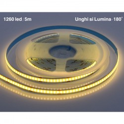 Banda COB Led Alb-Cald - Flexibil - 252led/m - 12W/ml - Rola/5m Banda COB Led Alb-Cald - Flexibil - 252led/m - 12W/ml - Rola/5m