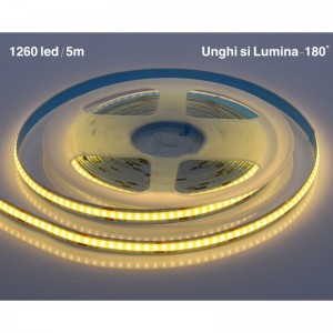 Banda COB Led Alb-Cald - Flexibil - 252led/m - 12W/ml - Rola/5m