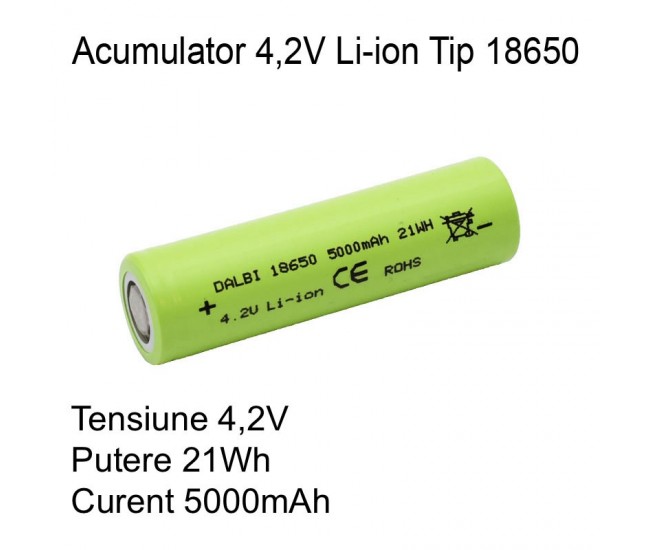 Acumulator Li-ion 4,2V-5000mAh Tip LI-18650
