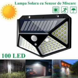 Lampa de Perete Solara 100 Led + Senzor Lampa de Perete Solara 100 Led + Senzor