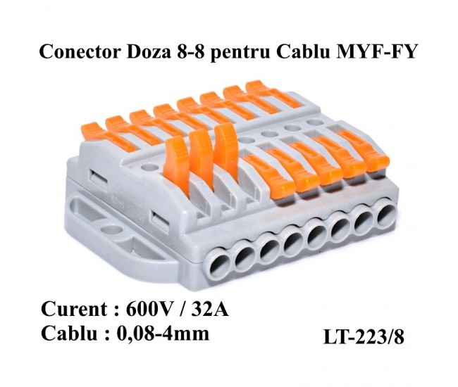 Conector Doza 8-8 pentru Cablu, LT-223/8