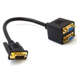 Spliter VGA Tata-2 VGA Mama/Negru Spliter VGA Tata-2 VGA Mama/Negru
