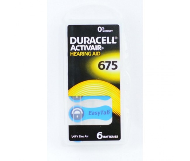 Baterii Auditive Duracell PR675, 6buc/set