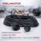 Prelungitor negru 3x1,5mm², lungime 15m, cu stecher si cupla cauciucata, 250V AC 10A, 2500W