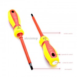 Surubelnita Galbena Izolata cu Led 5x100mm / Dreapta Surubelnita Galbena Izolata cu Led 5x100mm / Dreapta