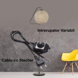 Cablu Negru cu Stecher si Variator 1,5m*2*0,5m2 Cablu Negru cu Stecher si Variator 1,5m*2*0,5m2