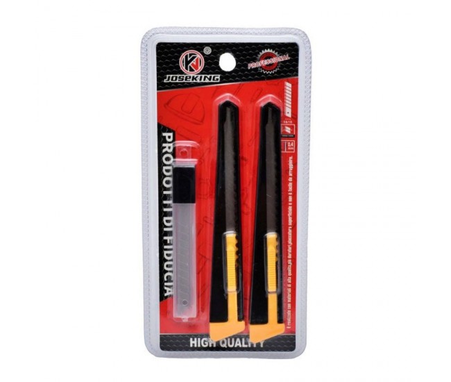 Set 2 Cutter Mini din Metal cu Lama ingusta 9mm si Rezerva