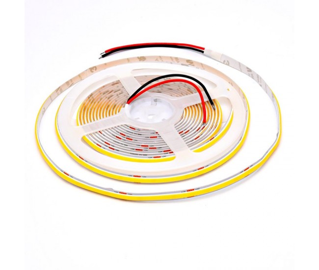 Banda Cob Led 24V - 8MM / 320led/ml - 11W/ml, Lumina Alb-Natural 4500K - 1200lm - Interior IP20 - 5m/rol