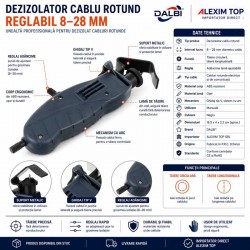 Dezizolator cablu rotund reglabil 8-28mm DALBI