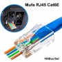 Mufa UTP Plastic CAT6E + CUT 100b/set